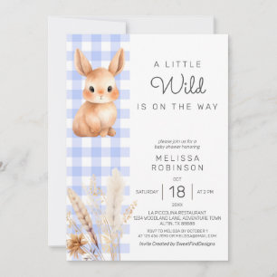 Fall Forest Bunny Cub Pampas Baby Boy Dusche Einladung
