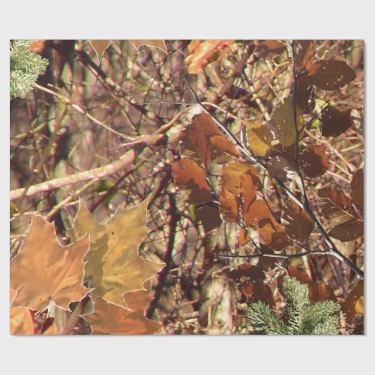 Fall Forest Bush Camouflage Geschenkpapier (Flach)