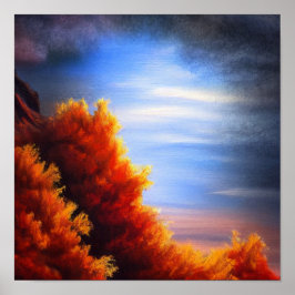 Fall Forest by Ocean Poster