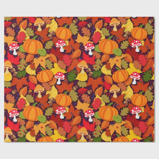 Fall Forest Floor Cartoon Geschenkpapier (Flach)