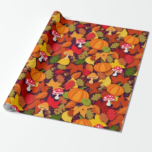 Fall Forest Floor Cartoon Geschenkpapier (Ungerollt)