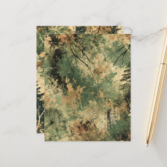 Fall Forest Floor gestresste Tinte Scrapbook Papie (Vorderseite/Rückseite Beispiel)