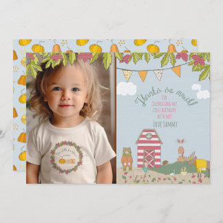 Fall Forest Friends Photo Thank You Card Dankeskarte