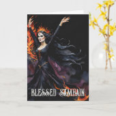 Fall Forest gesegnet Samhain Night Pagan Hexe Karte (Gelbe Blume)