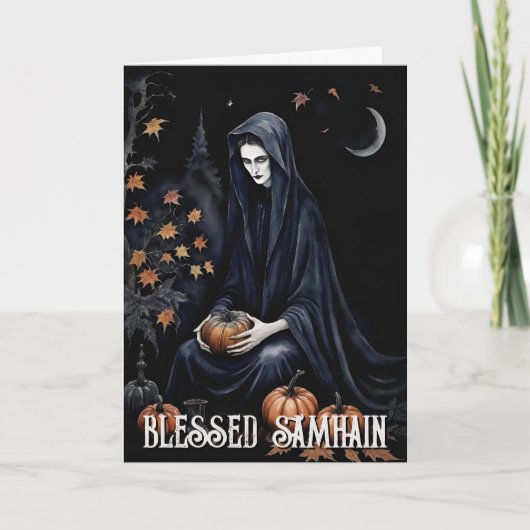 Fall Forest gesegnet Samhain Night Pagan Hexe Karte (Vorderseite)