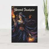 Fall Forest gesegnet Samhain Night Pagan Hexe Karte (Vorderseite)