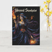 Fall Forest gesegnet Samhain Night Pagan Hexe Karte (Gelbe Blume)