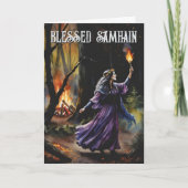 Fall Forest gesegnet Samhain Night Pagan Hexe Karte (Vorderseite)