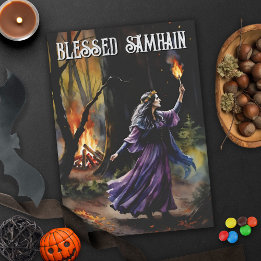 Fall Forest gesegnet Samhain Night Pagan Hexe Karte