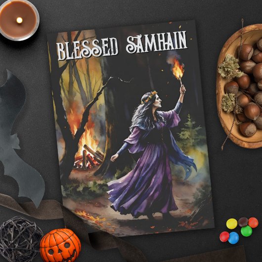 Fall Forest gesegnet Samhain Night Pagan Hexe Karte