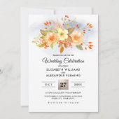 Fall Forest | Herbst-Bouquet-Hochzeit Einladung (Vorderseite)