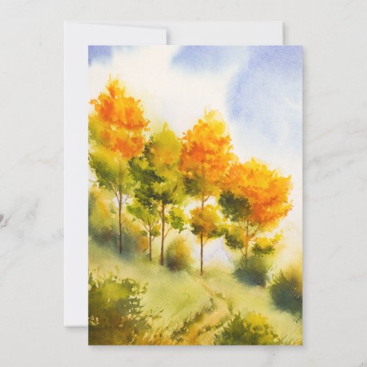 Fall Forest | Herbst-Bouquet-Hochzeit Einladung (Rückseite)