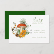 Fall Forest Mushroom RSVP Karte