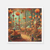 Fall Forest Scarecrow Fairground Découpage Napkins Serviette (Vorderseite)
