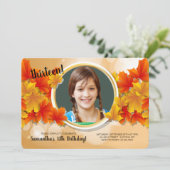 Fall Foto Geburtstagseinladung Einladung (Stehend Vorderseite)