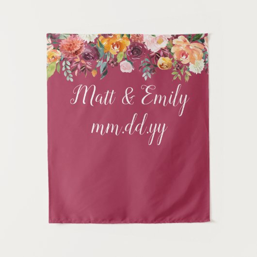 Fall Foto Stand Prop Burgundy Wedding Background Wandteppich (Vorderseite)