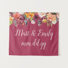 Fall Foto Stand Prop Burgundy Wedding Background Wandteppich