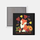 Fall Fox 2"x2" Custom Square Magnet (Vorderseite/Rückseite)