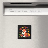 Fall Fox 2"x2" Custom Square Magnet (In Situ (Geschirrspüler))
