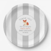 Fall Fox Babydusche Dekoration, neutraler grauer S Pappteller (Vorderseite)