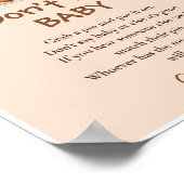 Fall Fox Babydusche Say Baby Game Sign Poster (Ecke)