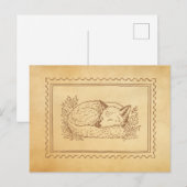 Fall Fox Briefmarke Frame Postcard Postkarte (Vorne/Hinten)