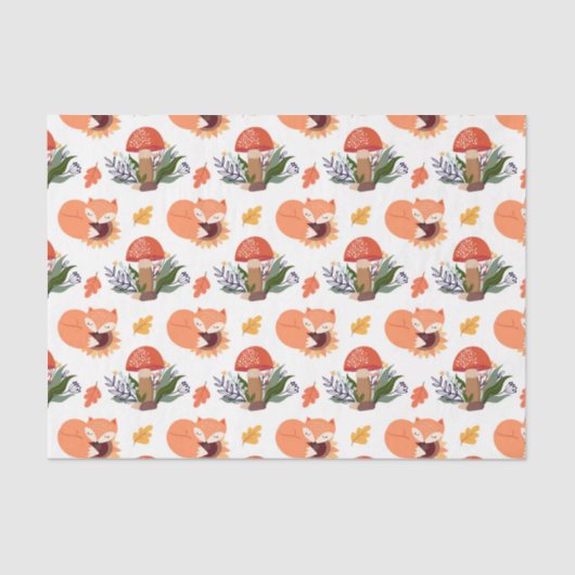 Fall Fox Mushroom (Design 32 Yellow/Orange Series) Seidenpapier (Vorderseite)