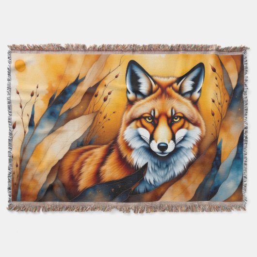 Fall Fox Painting Decke (Vorderseite)