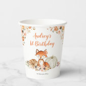 Fall Fox Sie ist eine wilde One Birthday Paper Cup Pappbecher (Vorderseite)