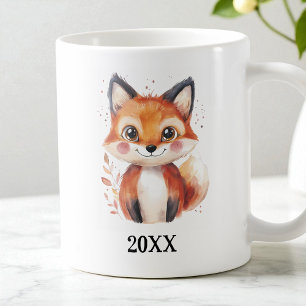 Fall Fox Wasserfarbe Tier Einfache Niedliche Kinde Zweifarbige Tasse