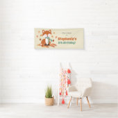 Fall Fox Woodland Geburtstag Banner (Insitu)