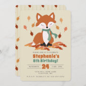 Fall Fox Woodland Geburtstag Einladung (Vorne/Hinten)