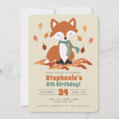 Fall Fox Woodland Geburtstag Einladung (Vorderseite)