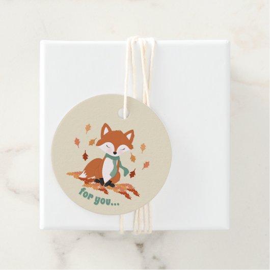 Fall Fox Woodland Geburtstag Geschenkanhänger (Beispiel)