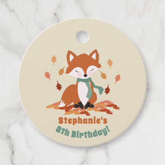 Fall Fox Woodland Geburtstag Geschenkanhänger (Vorderseite)