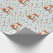 Fall Fox Woodland Geburtstag Geschenkpapier (Ecke)