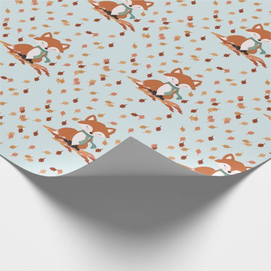 Fall Fox Woodland Geburtstag Geschenkpapier (Ecke)