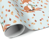 Fall Fox Woodland Geburtstag Geschenkpapier (Rolleneckpunkt)