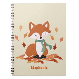 Fall Fox Woodland Geburtstag Notizblock