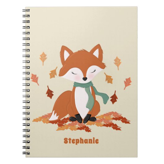 Fall Fox Woodland Geburtstag Notizblock (Vorderseite)