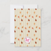 Fall Fox Woodland Geburtstag Vielen Dank Einladung (Rückseite)