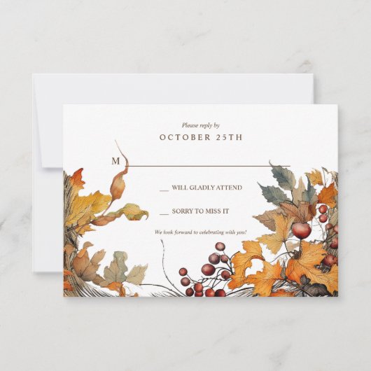 Fall-Frame-Antwortkarte RSVP Karte (Vorderseite)