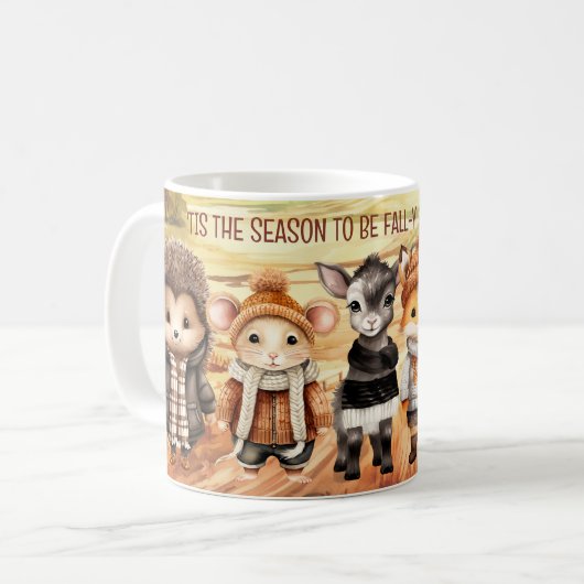 Fall Friends Niedlicher Tiere Name Kaffee Tasse (Vorderseite Links)