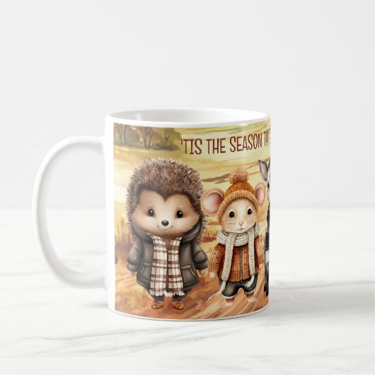Fall Friends Niedlicher Tiere Name Kaffee Tasse (Links)