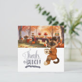 Fall Friendsgiving Dankeschön Card Dankeskarte (Stehend Vorderseite)