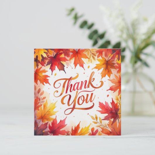 Fall Friendsgiving Dankeskarte (Stehend Vorderseite)