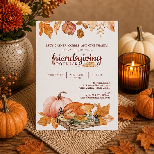 Fall Friendsgiving Dinner Einladung