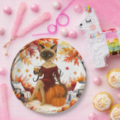 Fall Friendsgiving Herbst Party für Cat Liebhaber Pappteller (Party)