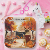 Fall Friendsgiving Herbst Party für Cat Liebhaber Pappteller (Party)