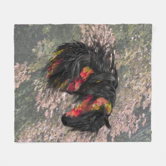 Fall Friesian Horse Fleecedecke (Vorderseite (Horizontal))